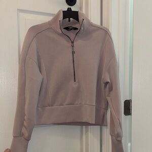 Members Mark NWOT Quarter-Zip Cropped Pullover Sweatshirt in Dusty Mauve